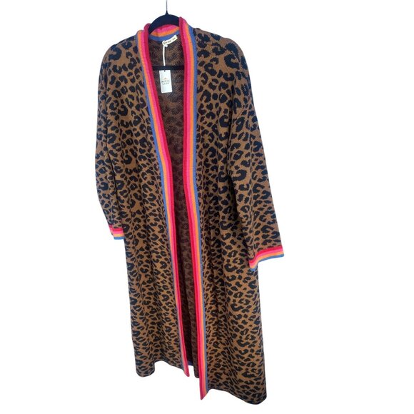 NWT Marine Layer Martha Sweater Coat Leopard Duster Cardigan L/XL Rare! - Picture 13 of 15
